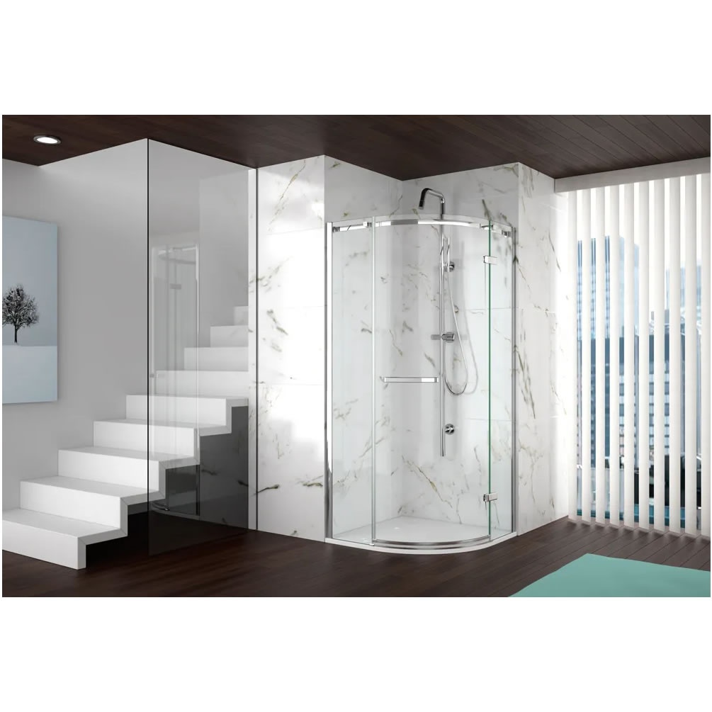Lifestyle image of Merlyn 8 Series Frameless 900mm Shower Quadrant